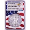 Image 1 : 2019-W $1 Proof American Silver Eagle Coin NGC PF70 Ultra Cameo Congratulations Flag