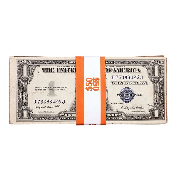 Lot of (50) 1935 $1 Silver Certificate Notes