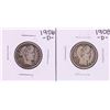 Image 1 : Lot of 1906-D & 1908-D Barber Quarter Coins
