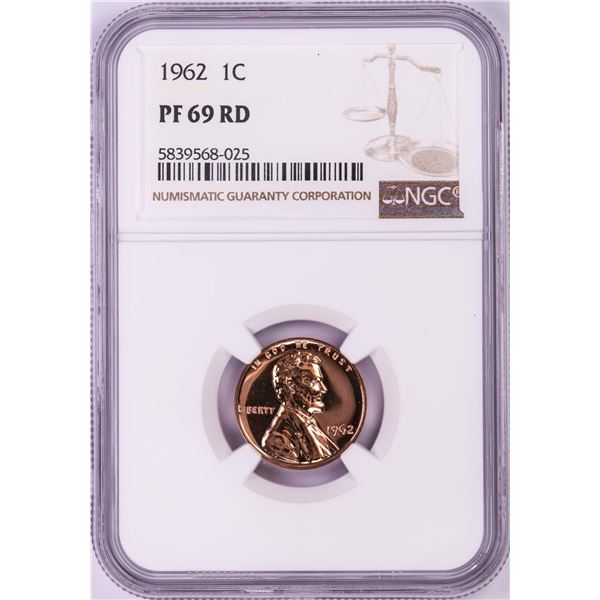 1962 Proof Lincoln Memorial Cent Coin NGC PF69RD