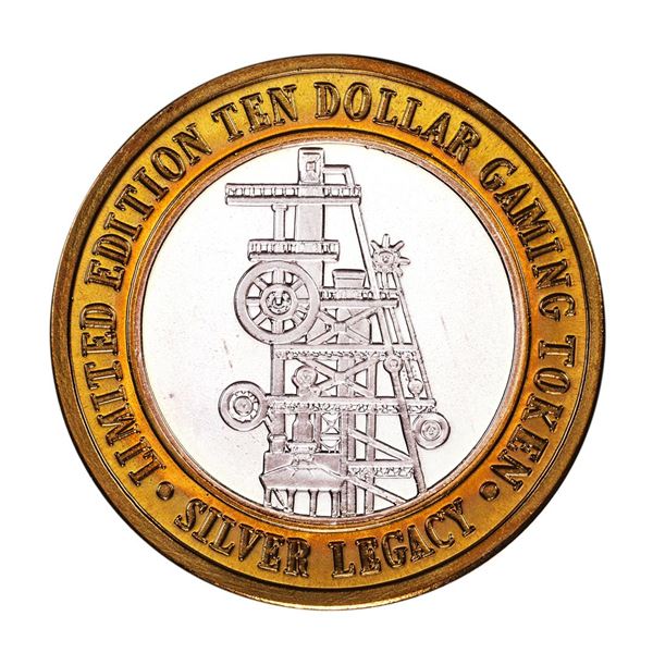 .999 Fine Silver Silver Legacy Reno, Nevada $10 Limited Edition Gaming Token