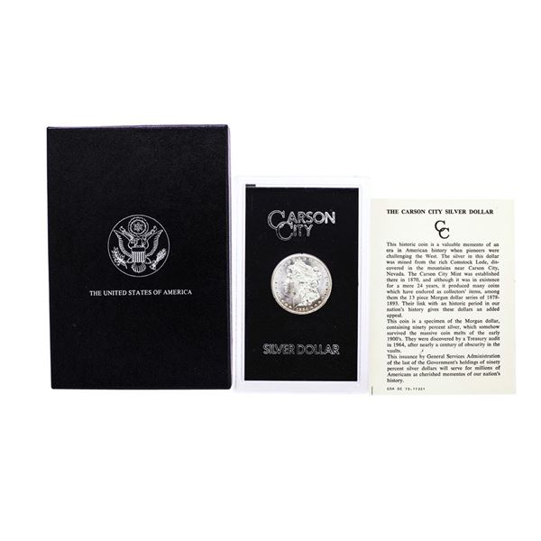 1884-CC $1 Morgan Silver Dollar Coin GSA Hoard with Box