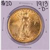 Image 1 : 1913-D $20 St. Gaudens Double Eagle Gold Coin