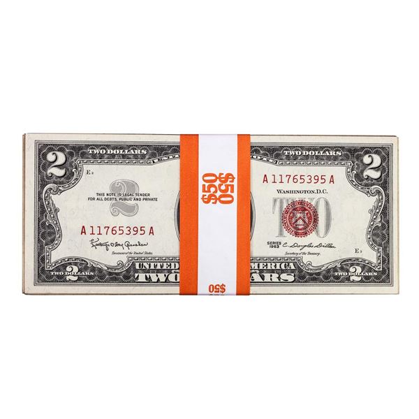 Lot of (25) 1963 $2 Legal Tender Notes