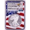 Image 1 : 2019-W $1 Proof American Silver Eagle Coin NGC PF70 Ultra Cameo Congratulations Flag