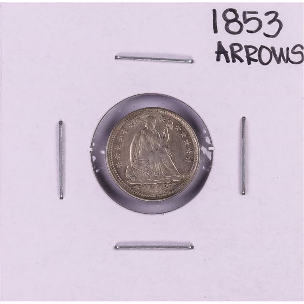 1853 Arrows Seated Liberty Half Dime Coin