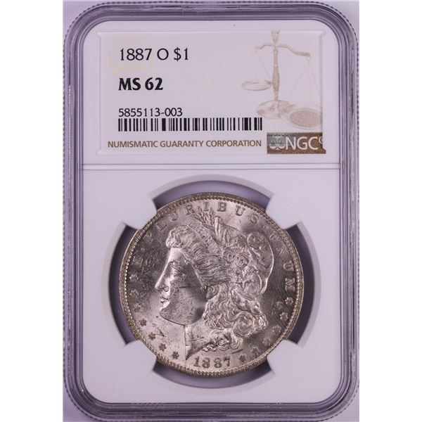 1887-O $1 Morgan Silver Dollar Coin NGC MS62