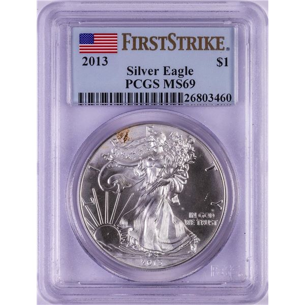2013 $1 American Silver Eagle Coin PCGS MS69 First Strike