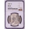 Image 1 : 1890 $1 Morgan Silver Dollar Coin NGC MS63