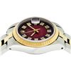 Image 4 : Rolex Ladies Two Tone Red Vignette Diamond Oyster Perpetual Datejust Wristwatch