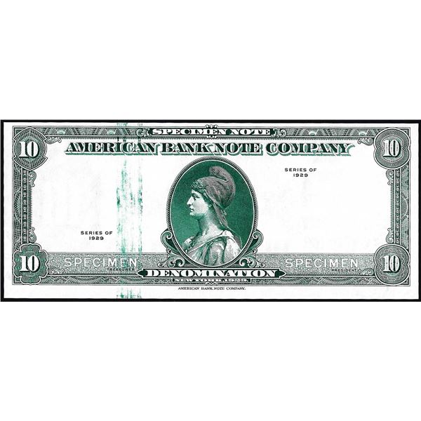 1929 Ten Unit American Bank Note Company Test Note