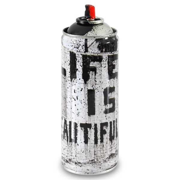 Mr Brainwash "Life Is Beautiful (Black)" Limited Edition Hand Painted Spray Can