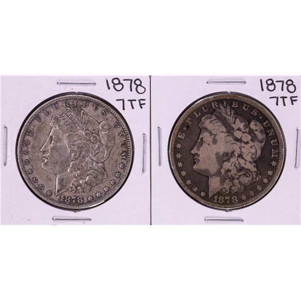 Lot of (2) 1878 7TF $1 Morgan Silver Dollar Coins