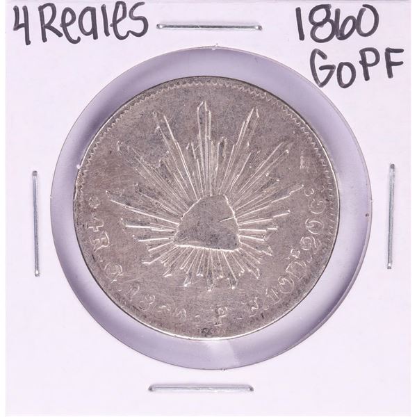 1860 GoPF Mexico 4 Reales Silver Coin