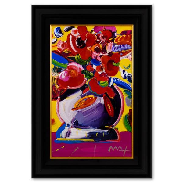 Peter Max "Flowers" Original Mixed Media On Paper