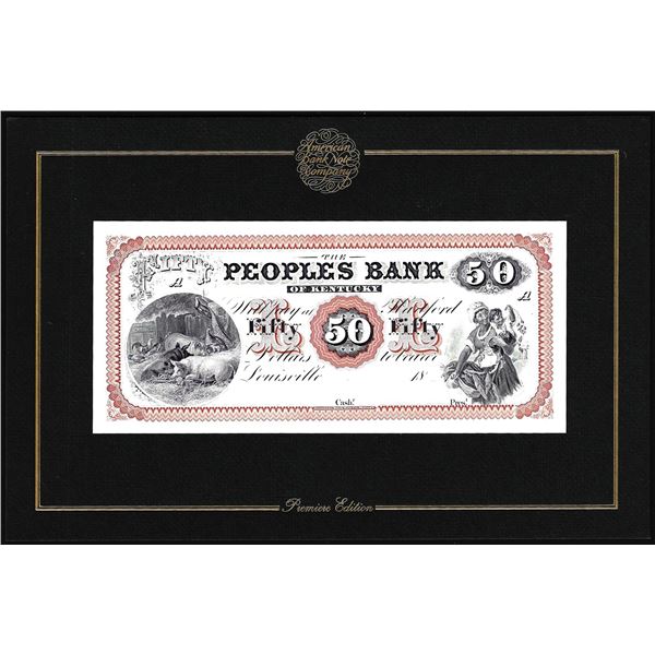 1994 American Bank Note Company Intaglio Print Peoples Bank of Kentucky