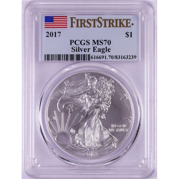 2017 $1 American Silver Eagle Coin PCGS MS70 First Strike