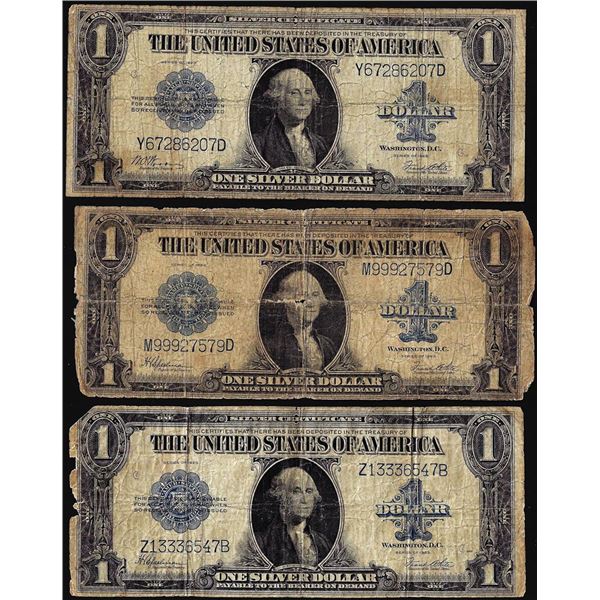 Lot of (3) 1923 $1 Silver Certificate Notes