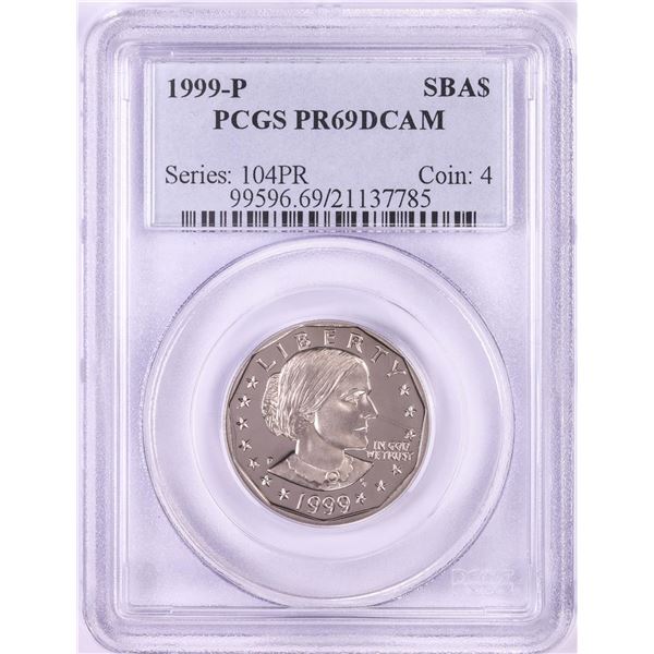 1999-P $1 Proof Susan B Anthony Dollar Coin PCGS PR69DCAM