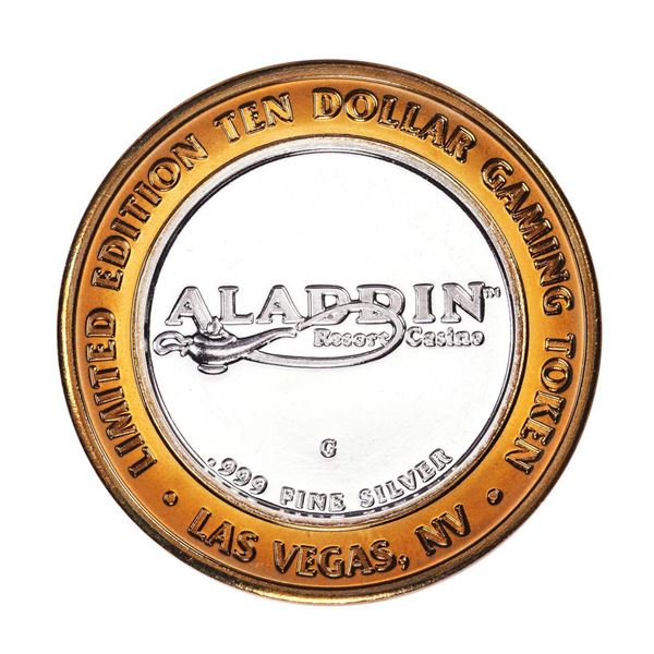 .999 Fine Silver Aladdin Resort & Casino Las Vegas $10 Limited Edition Gaming Token