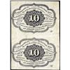 Image 2 : Uncut Pair of July 17, 1862 First Issue Ten Cents Fractional Currency Notes