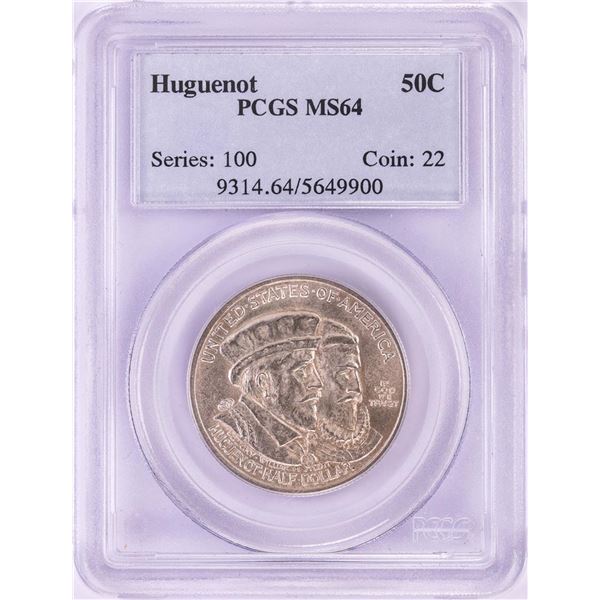 1924 Huguenot Commemorative Half Dollar Coin PCGS MS64