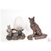 Image 1 : Deco influenced cast accent lamp and a 9" high bronze alsatian dog