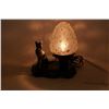 Image 2 : Deco influenced cast accent lamp and a 9" high bronze alsatian dog