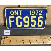Image 1 : 1972 ONTARIO MOTORCYCLE LICENSE PLATE
