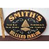 Image 1 : SMITH'S BILLARD PARLOR WOOD SIGN - 26 X 19 INCHES