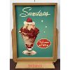 Image 1 : NEILSON'S ICE CREAM CARDBOARD ADVERTISEMENT IN WOODEN COUNTERTOP DISPLAY - 16 X 22 INCHES