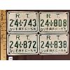 LOT OF 4 - 1956 QUEBEC TRANSIT LICENSE PLATES