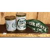 Image 2 : LOT OF 3 - QUATER STATE HAT AND MOTOR OIL CANS
