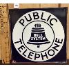 Image 1 : BELL SYSTEM PUBLIC TELEPHONE SIGN - SST - 11 X 11 INCHES