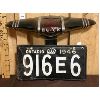 Image 2 : LIGHT UP BUICK TAIL LIGHT WITH 1946 ONTARIO LICENSE PLATE