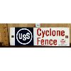 Image 1 : USS CYCLONE FENCE SIGN - SSP - 13.5 X 4 INCHES