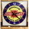Image 2 : CHEVROLET LIGHT UP ADVERTISING CLOCK - 15" SQUARE