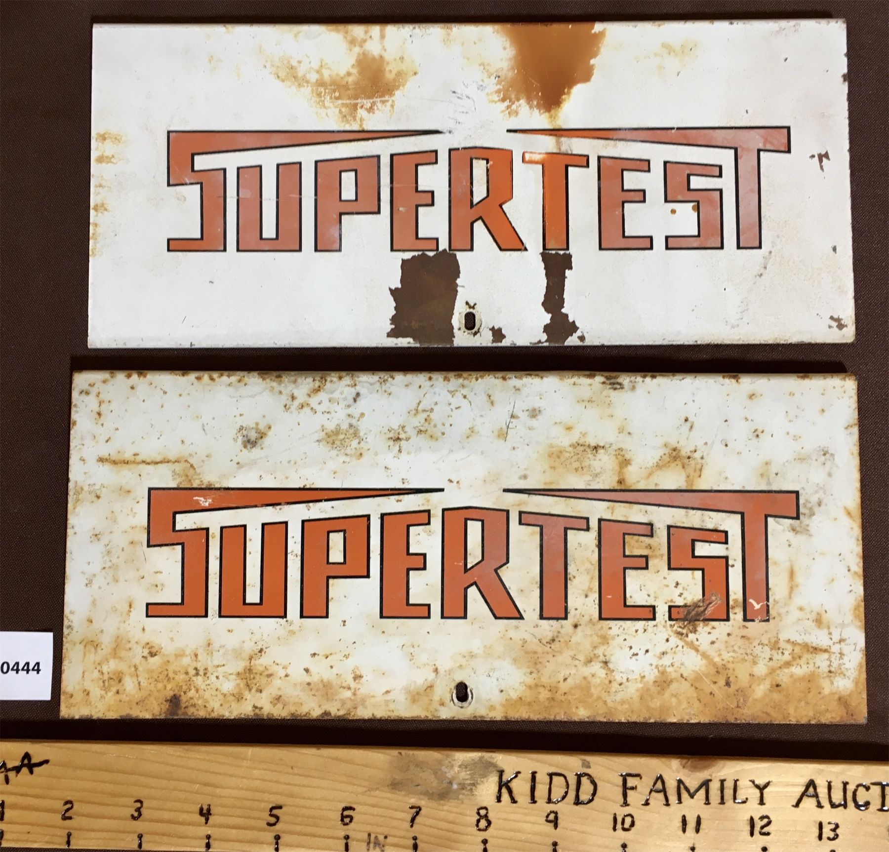 Super Test Sticker LOT OF 2 - SUPERTEST SST SIGNS - 12 X 5.5 INCHES