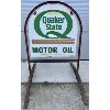 Image 2 : QUAKER STATE DOUBLE SIDED METAL SIGN WITH BRACKET