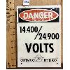 Image 1 : ONTARIO HYDRO DANGER SST SIGN - 7 X 1- INCHES