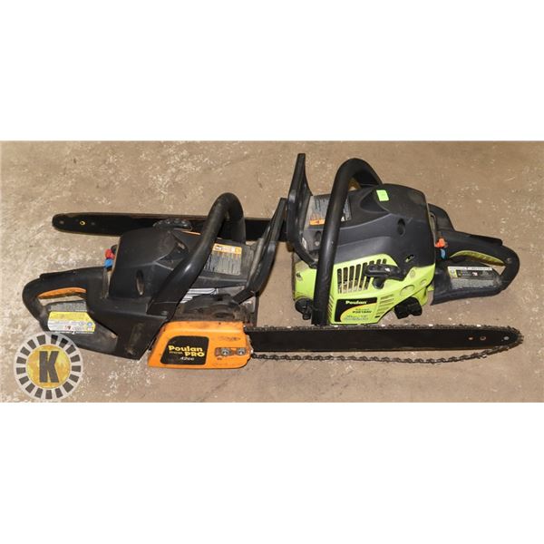 LOT OF 2 POULAN GAS CHAINSAWS - AS IS