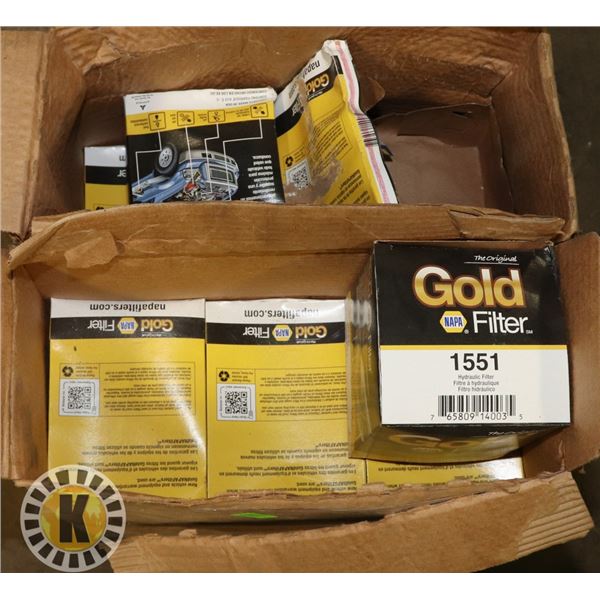 BOX OF NAPA GOLD 1551 HYDRAULIC FILTERS
