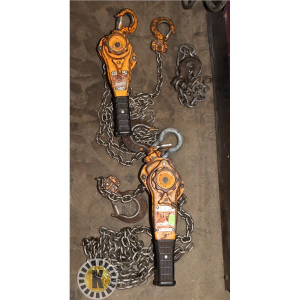 PAIR OF KITO 1-1/2 TON COMEALONGS