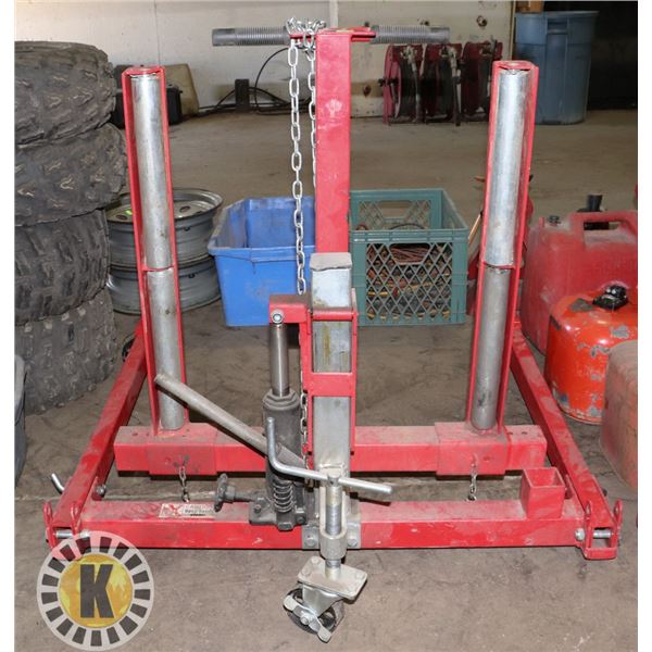 RED 1500 LBS HYDRAULIC WHEEL DOLLY