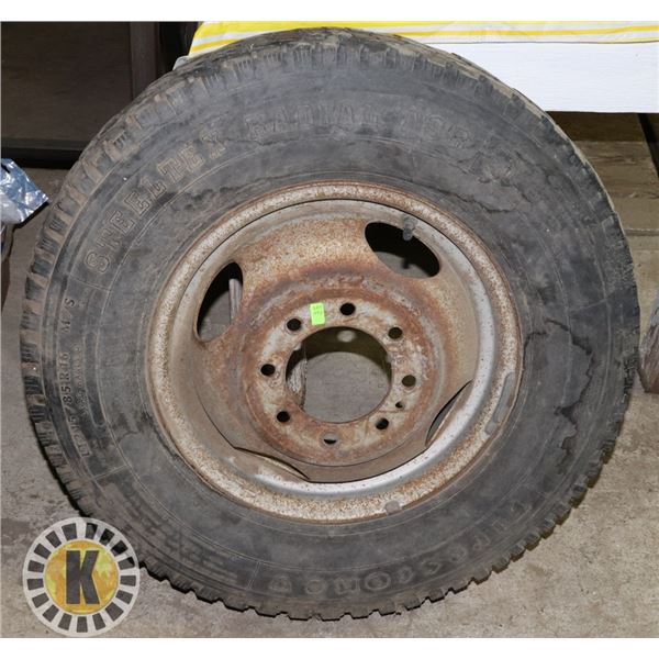LT2215/85R16 WITH 8 BOLT 1 TON RIM