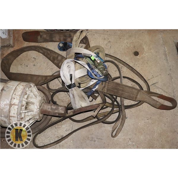 LARGE LOT OF ASSORTED SLINGS & STRAPS