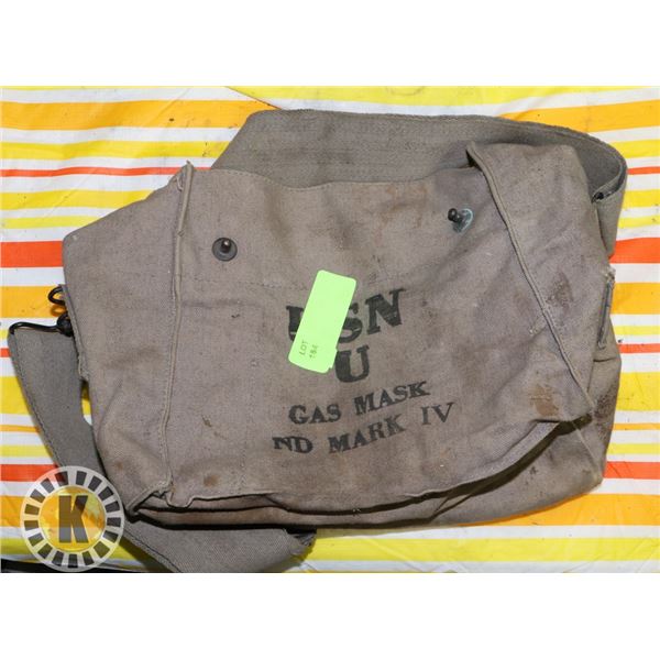 VINTAGE USN CANVAS GAS MASK BAG