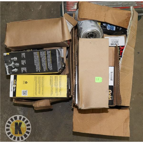 2 BOXES OF ASSORTED SIZED OIL FILTERS
