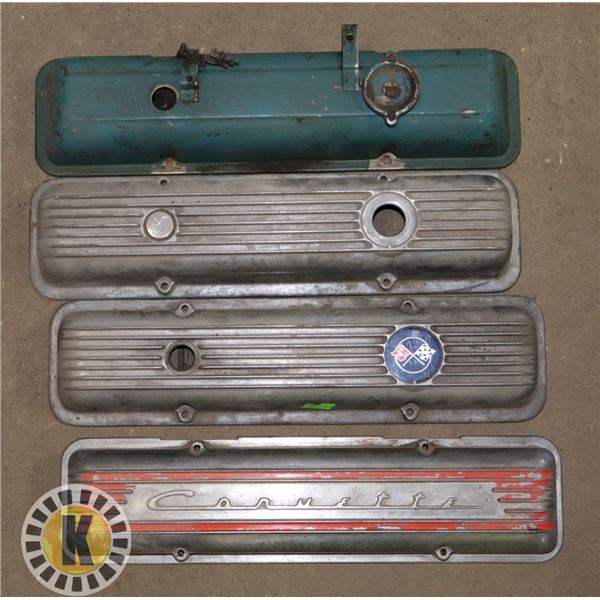 LOT OF 4 VALVE COVERS, INCLUDES CORVETTE
