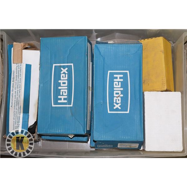 BOX OF HALDEX BRAKE PARTS FOR BIG TRUCKS